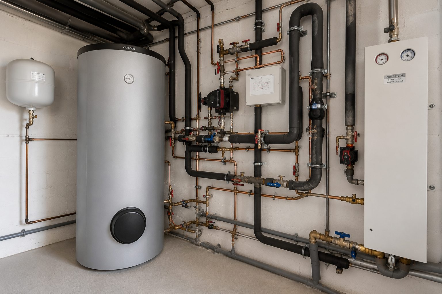 Production d'eau chaude sanitaire installée par ECES
